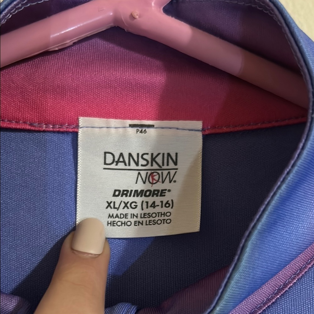 Danskin Now Blue Long Sleeve Athletic Tee - Picture 2 of 4